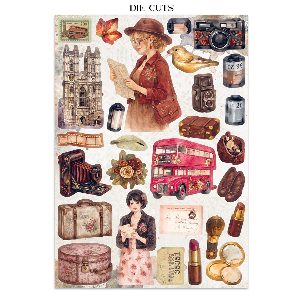 Stamperia OUR WAY - A4 Junk Journal - Stickers Cut outs Backgrounds #SBJK30