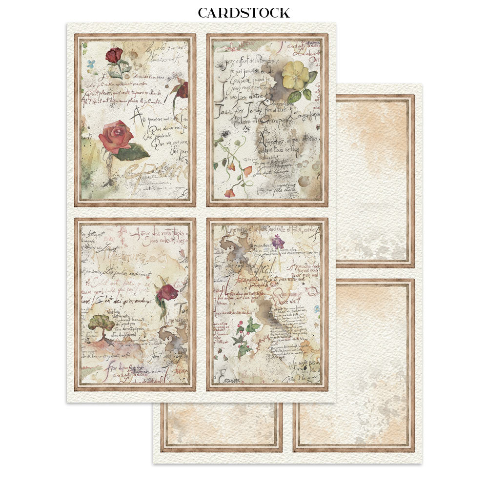 Stamperia FLOWERS and POEMS - A4 Junk Journal - Stickers Cut outs Backgrounds #SBJK31