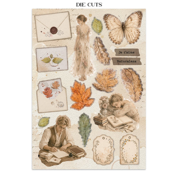 Stamperia FLOWERS and POEMS - A4 Junk Journal - Stickers Cut outs Backgrounds #SBJK31