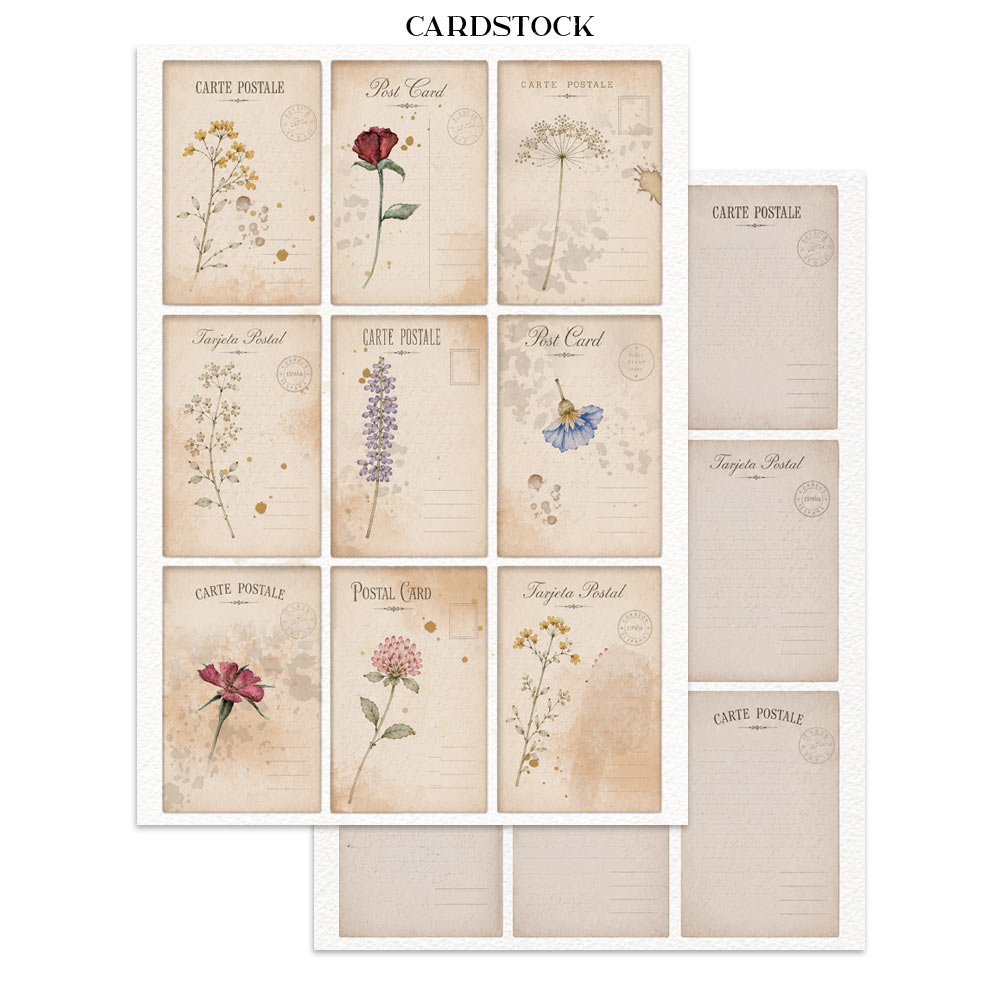 Stamperia FLOWERS and POEMS - A4 Junk Journal - Stickers Cut outs Backgrounds #SBJK31