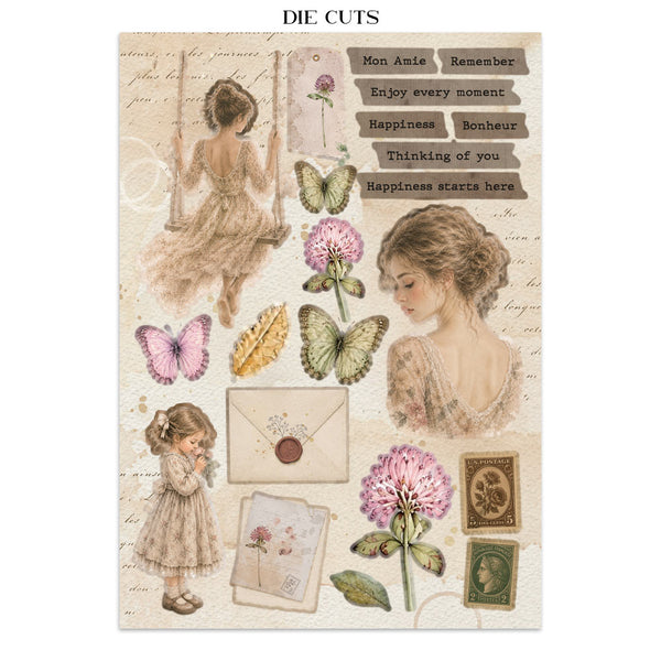 Stamperia FLOWERS and POEMS - A4 Junk Journal - Stickers Cut outs Backgrounds #SBJK31