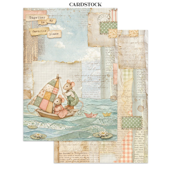 Stamperia COZY FAMILY - A4 Junk Journal - Stickers Cut outs Backgrounds #SBJK32