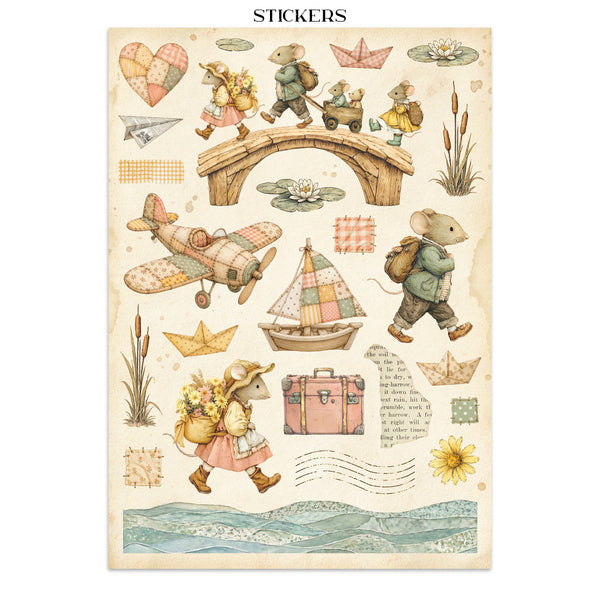 Stamperia COZY FAMILY - A4 Junk Journal - Stickers Cut outs Backgrounds #SBJK32