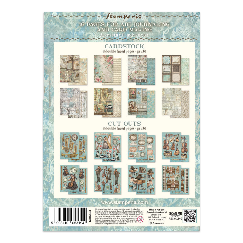 Stamperia SYMPHONY A5 Junk Journal FOCUS POINTS for Arts & Crafts #SBJKS03