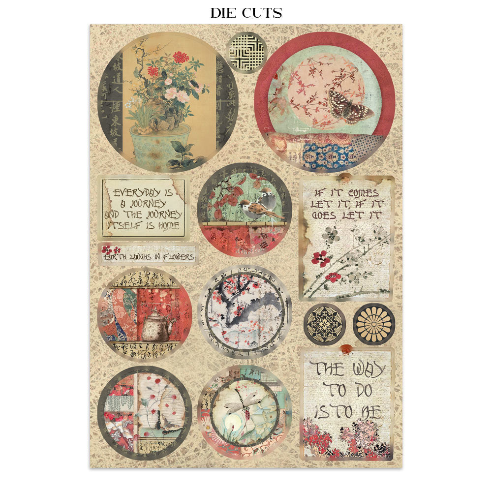 Stamperia ORIENTAL GARDEN A5 Junk Journal FOCUS POINTS for Arts & Crafts #SBJKS05