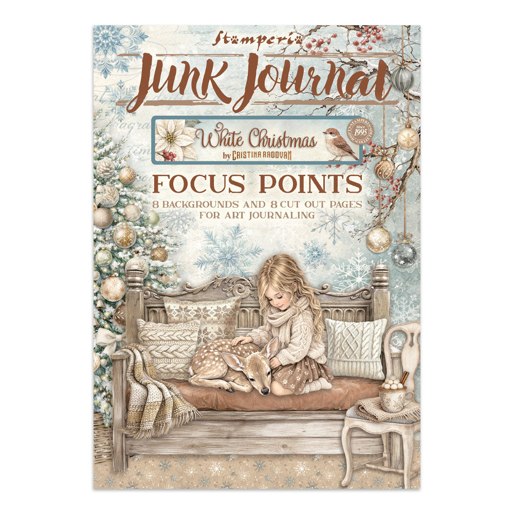 Stamperia WHITE CHRISTMAS A5 Junk Journal FOCUS POINTS for Arts & Crafts #SBJKS07