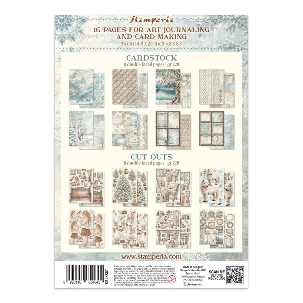 Stamperia WHITE CHRISTMAS A5 Junk Journal FOCUS POINTS for Arts & Crafts #SBJKS07