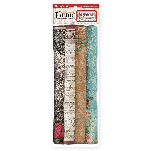 Stamperia DESIRE Fabric Sheets 4 pcs #SBPLT04
