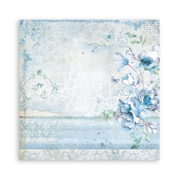 Stamperia BLUE LAND ROSELAND Fabric Sheets 4 pcs #SBPLT15