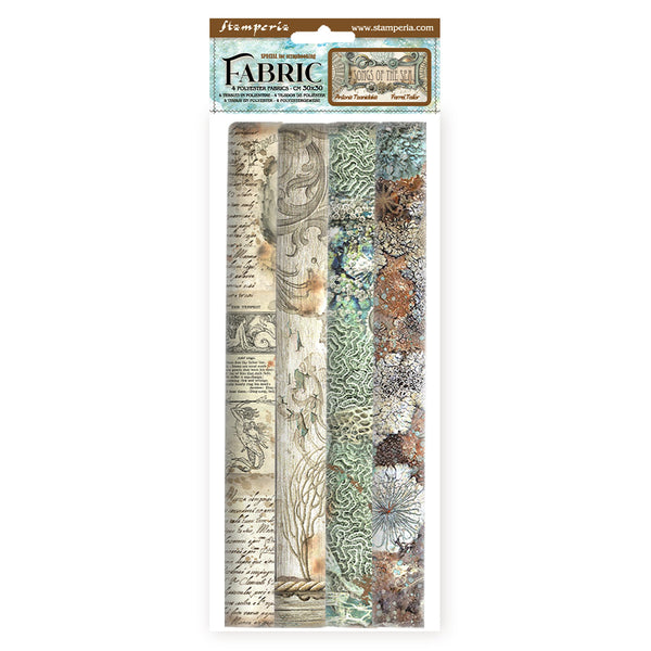 Stamperia SONGS of the SEA Fabric Sheets 4 pcs #SBPLT18