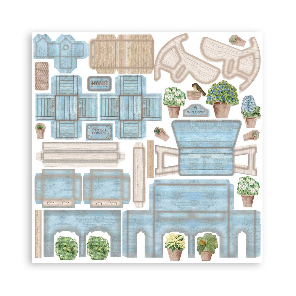 Stamperia GARDEN HOUSE 3D Furniture Paper Kit #SBPOP10