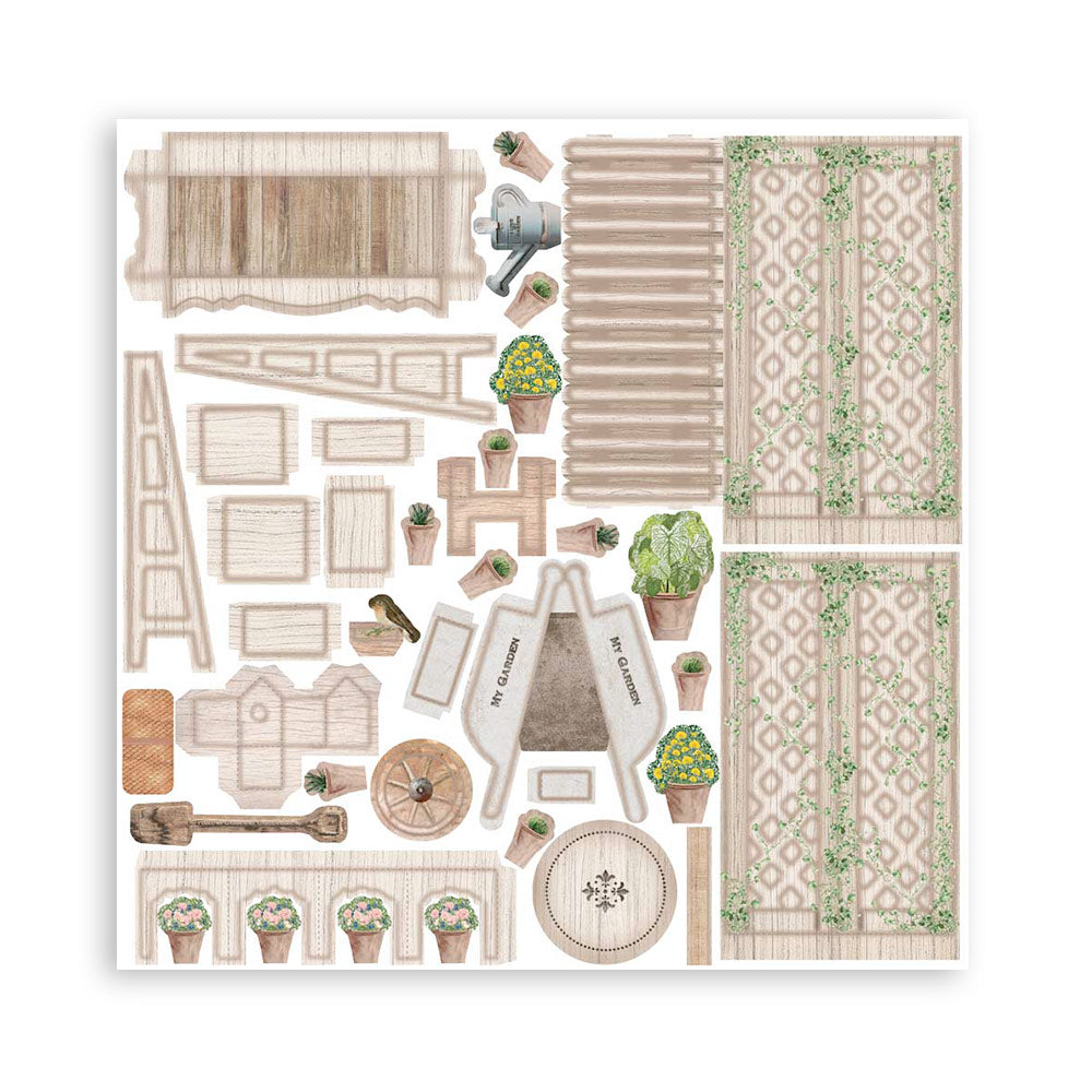 Stamperia GARDEN HOUSE 3D Furniture Paper Kit #SBPOP10