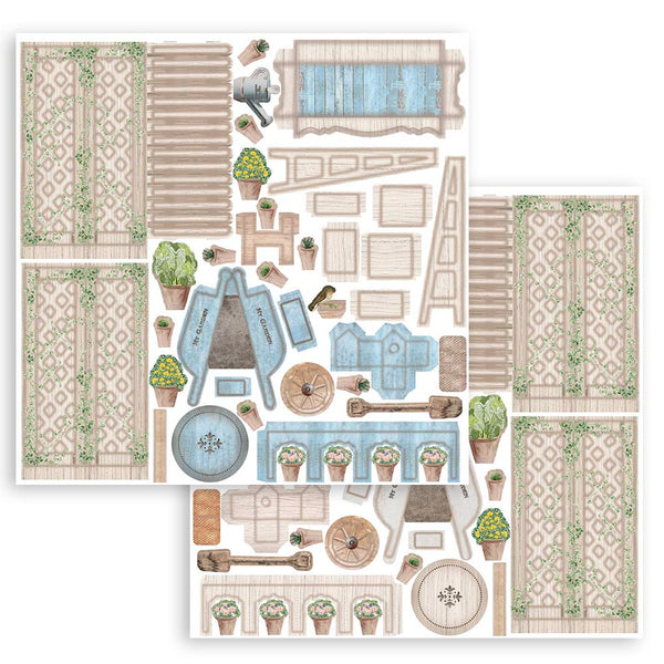 Stamperia GARDEN HOUSE 3D Furniture Paper Kit #SBPOP10