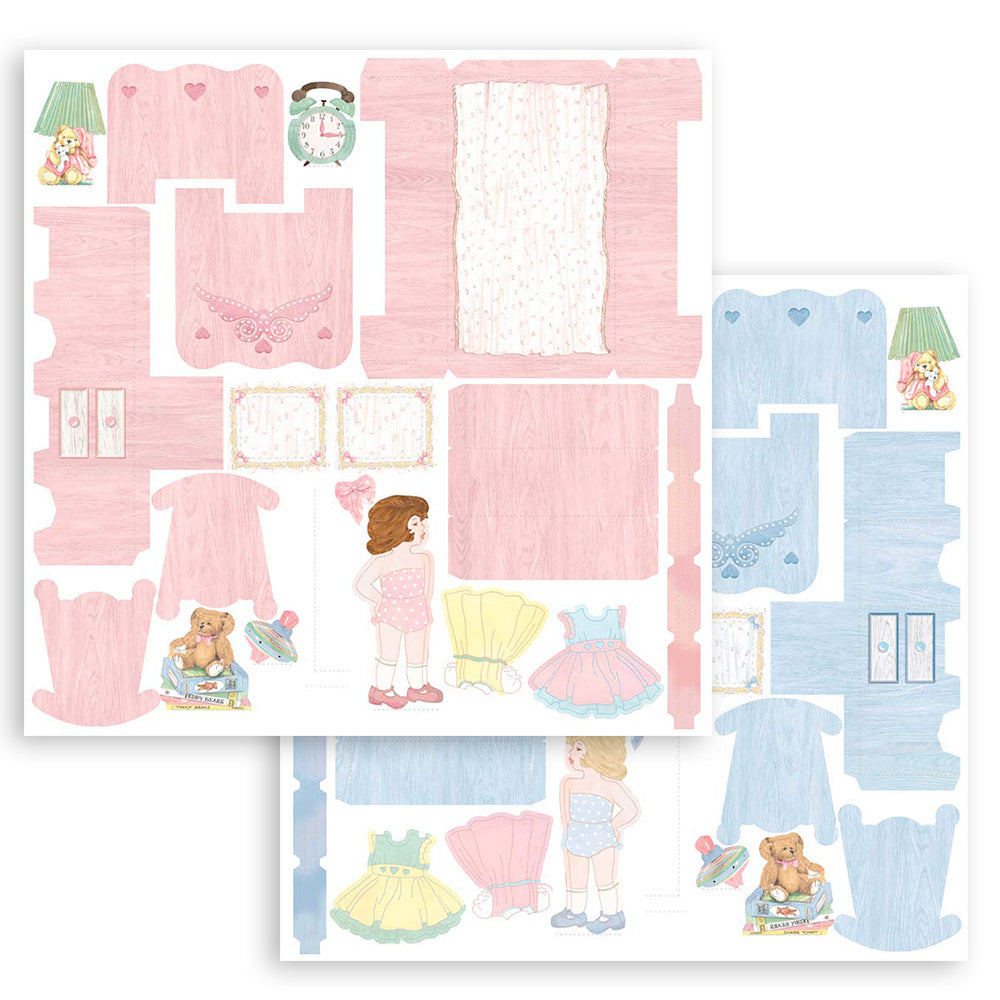 Stamperia DAYDREAM 3D Paper Furniture Kit Blue Pink #SBPOP11