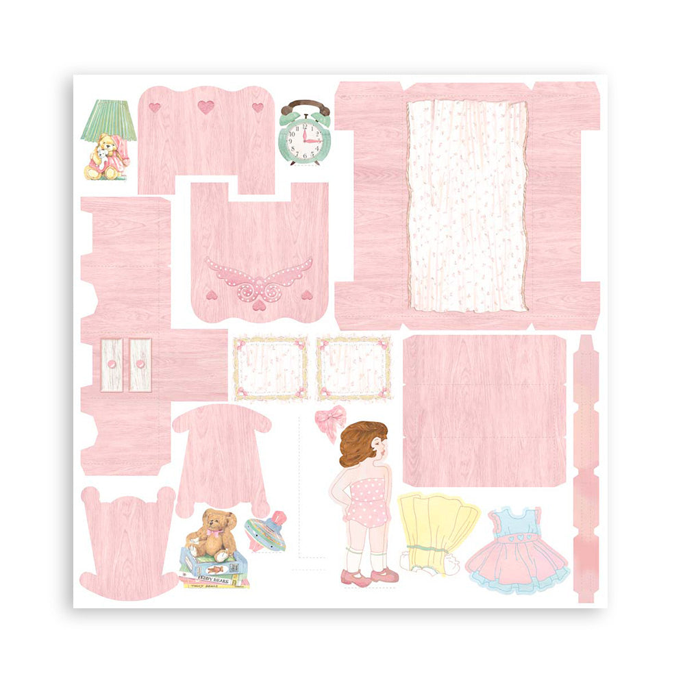 Stamperia DAYDREAM 3D Paper Furniture Kit Blue Pink #SBPOP11