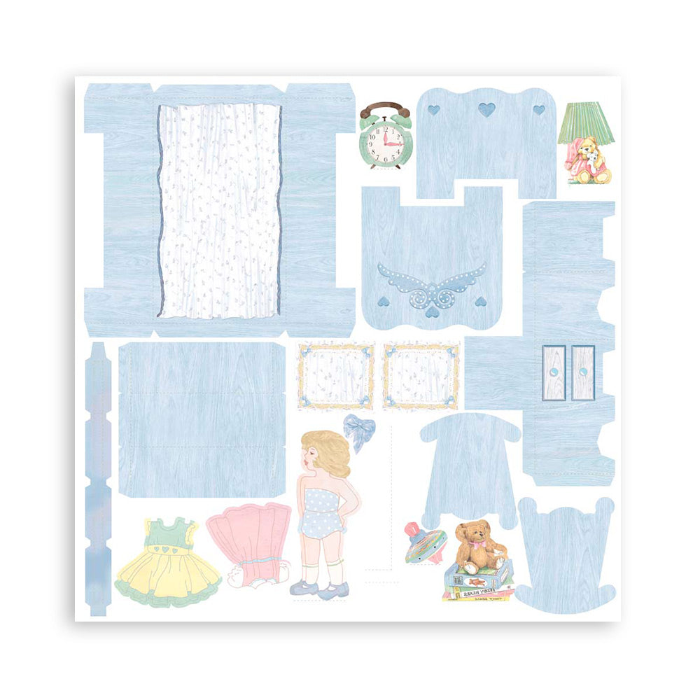 Stamperia DAYDREAM 3D Paper Furniture Kit Blue Pink #SBPOP11