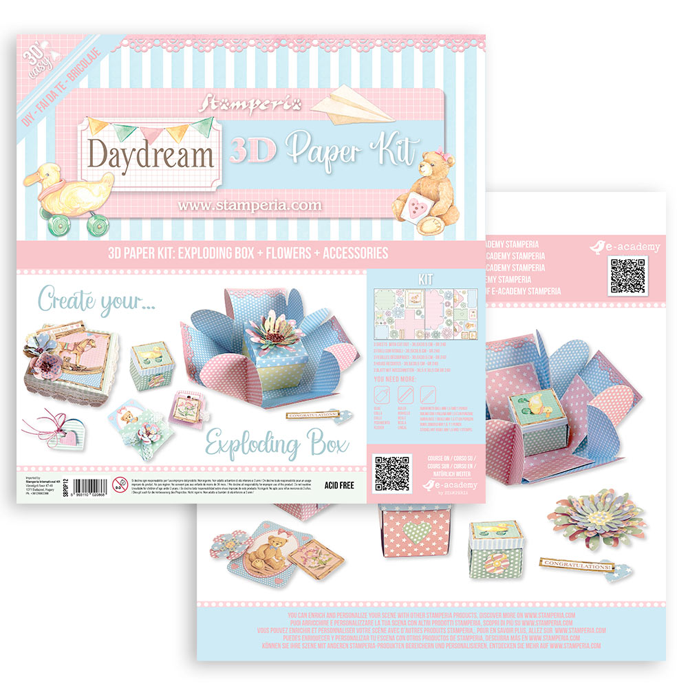 Stamperia DAYDREAM EXPLODING BOX 3D Paper Kit #SBPOP12