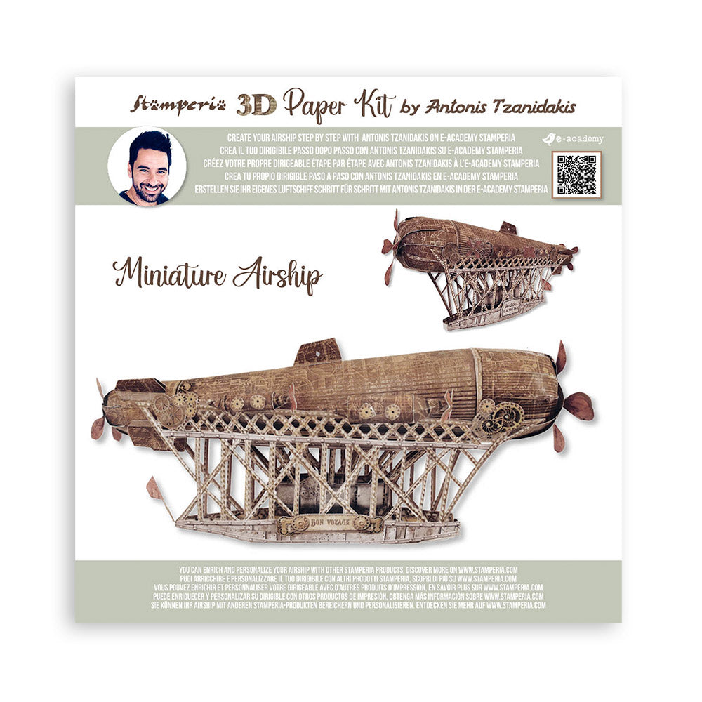 Stamperia SIR VAGABOND AVIATOR 3D Paper Kit Steampunk Airship #SBPOP13