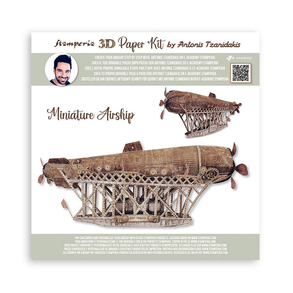 Stamperia SIR VAGABOND AVIATOR 3D Paper Kit Steampunk Airship #SBPOP13