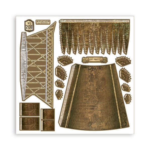 Stamperia SIR VAGABOND AVIATOR 3D Paper Kit Steampunk Airship #SBPOP13