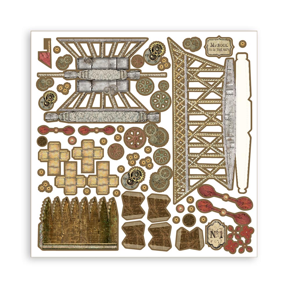 Stamperia SIR VAGABOND AVIATOR 3D Paper Kit Steampunk Airship #SBPOP13
