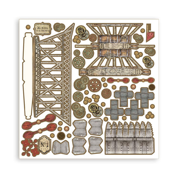 Stamperia SIR VAGABOND AVIATOR 3D Paper Kit Steampunk Airship #SBPOP13