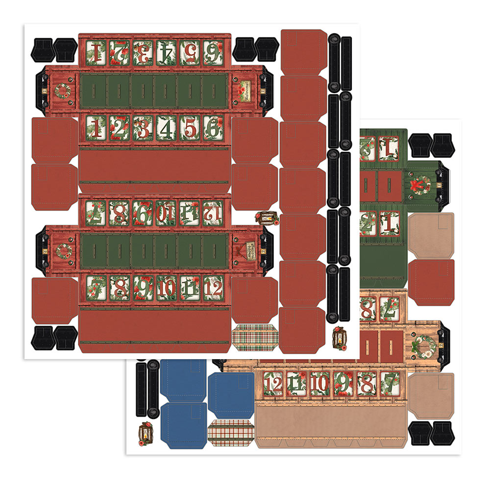Stamperia ROMANTIC HOME for the HOLIDAYS 3D Christmas Advent Calendar Train #SBPOP16