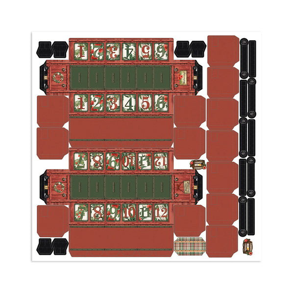 Stamperia ROMANTIC HOME for the HOLIDAYS 3D Christmas Advent Calendar Train #SBPOP16