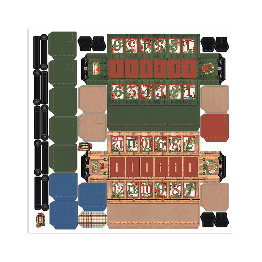 Stamperia ROMANTIC HOME for the HOLIDAYS 3D Christmas Advent Calendar Train #SBPOP16
