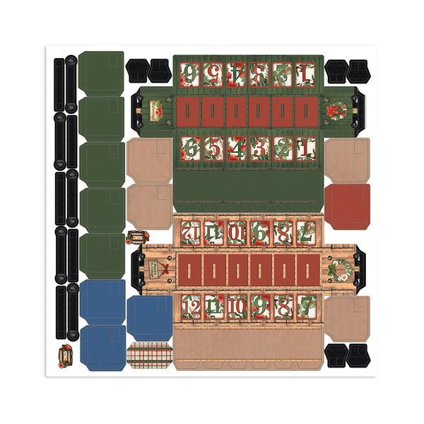 Stamperia ROMANTIC HOME for the HOLIDAYS 3D Christmas Advent Calendar Train #SBPOP16