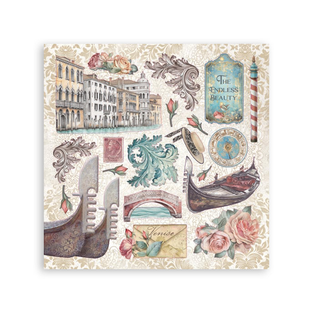 Stamperia VENICE CITY OF ART - STICKERS 4 Sheets #SBSTK03