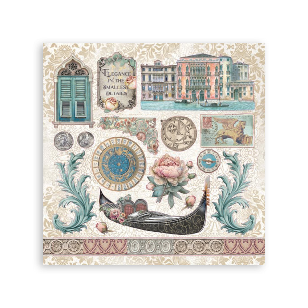 Stamperia VENICE CITY OF ART - STICKERS 4 Sheets #SBSTK03