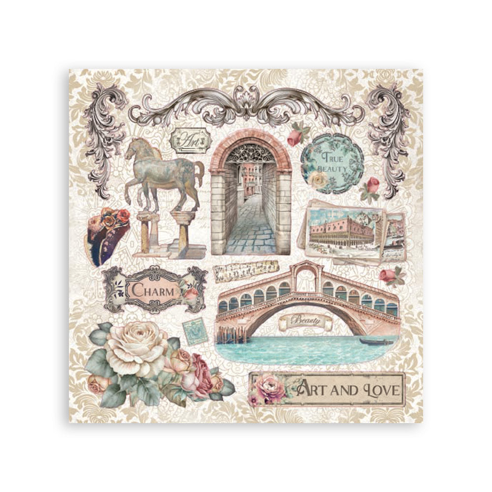 Stamperia VENICE CITY OF ART - STICKERS 4 Sheets #SBSTK03