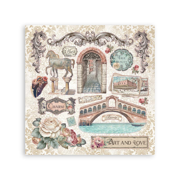 Stamperia VENICE CITY OF ART - STICKERS 4 Sheets #SBSTK03