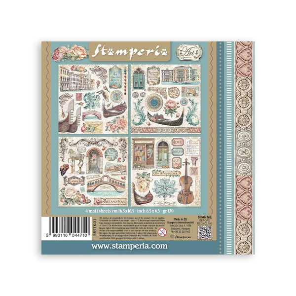 Stamperia VENICE CITY OF ART - STICKERS 4 Sheets #SBSTK03