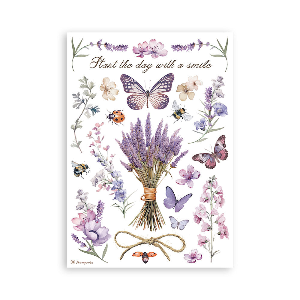 Stamperia LAVENDER Washi Pad 8 Sheets A5 #SBW07