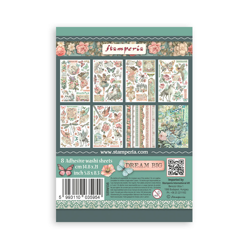 Stamperia WONDERLAND Washi Pad 8 Sheets A5 #SBW08