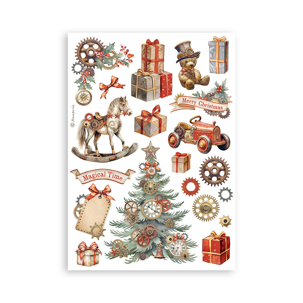 Stamperia GEAR UP FOR CHRISTMAS Washi Pad 8 Sheets A5 #SBW09