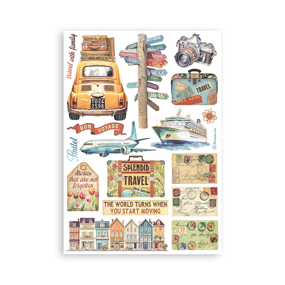 Stamperia ART OF TRAVELLING Washi Pad 8 Sheets A5 #SBW14