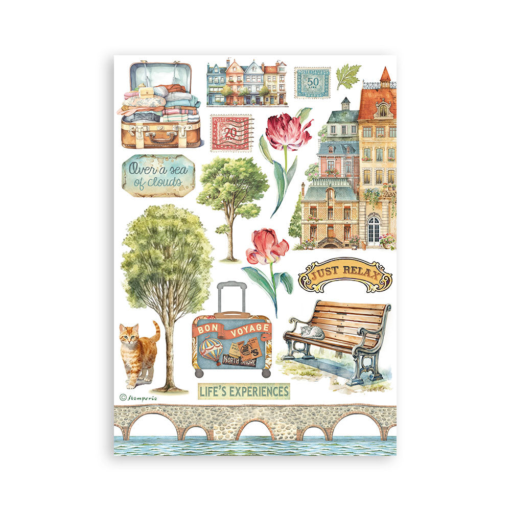 Stamperia ART OF TRAVELLING Washi Pad 8 Sheets A5 #SBW14