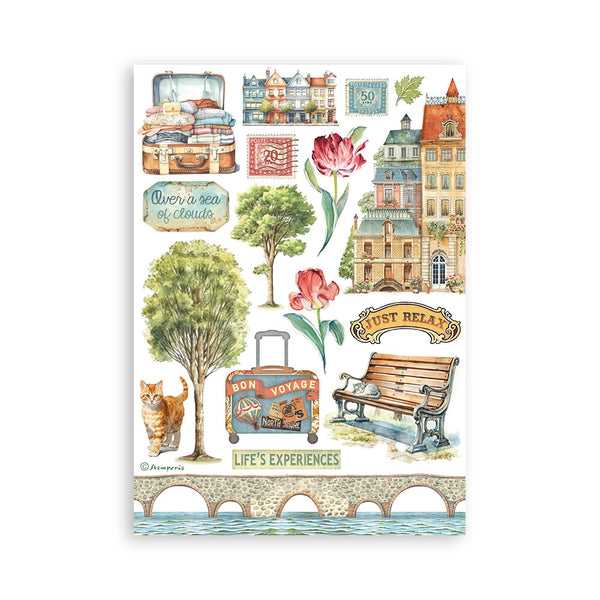 Stamperia ART OF TRAVELLING Washi Pad 8 Sheets A5 #SBW14