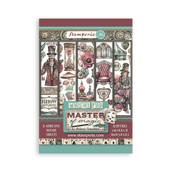 Stamperia MASTER OF MAGIC Washi Pad 8 Sheets A5 #SBW16