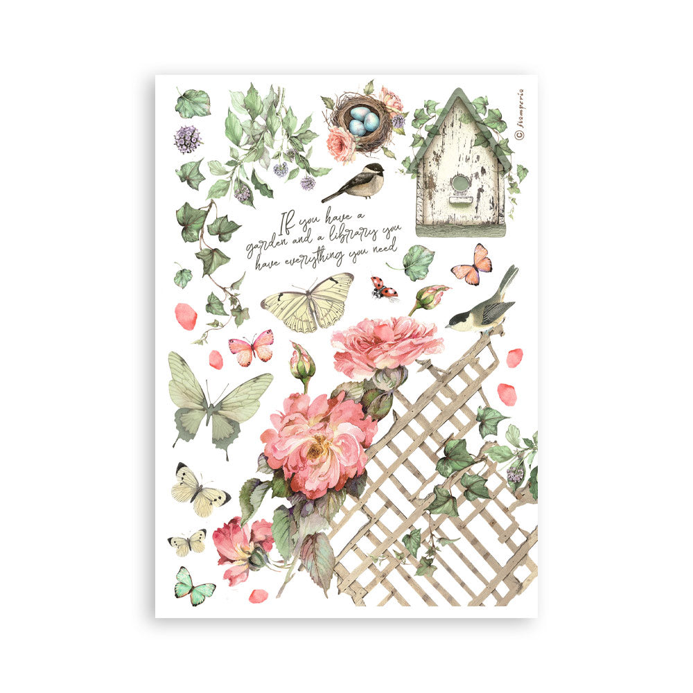 PRE-ORDER Stamperia HOUSE OF ROSES Washi Pad 8 Sheets A5 #SBW18