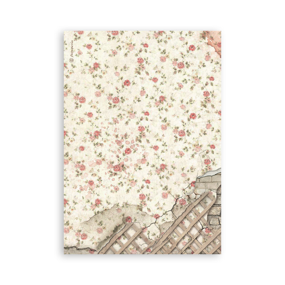 PRE-ORDER Stamperia HOUSE OF ROSES Washi Pad 8 Sheets A5 #SBW18