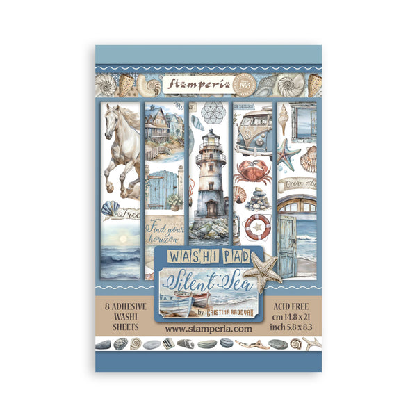 Stamperia SILENT SEA Washi Pad 8 Sheets A5 #SBW19