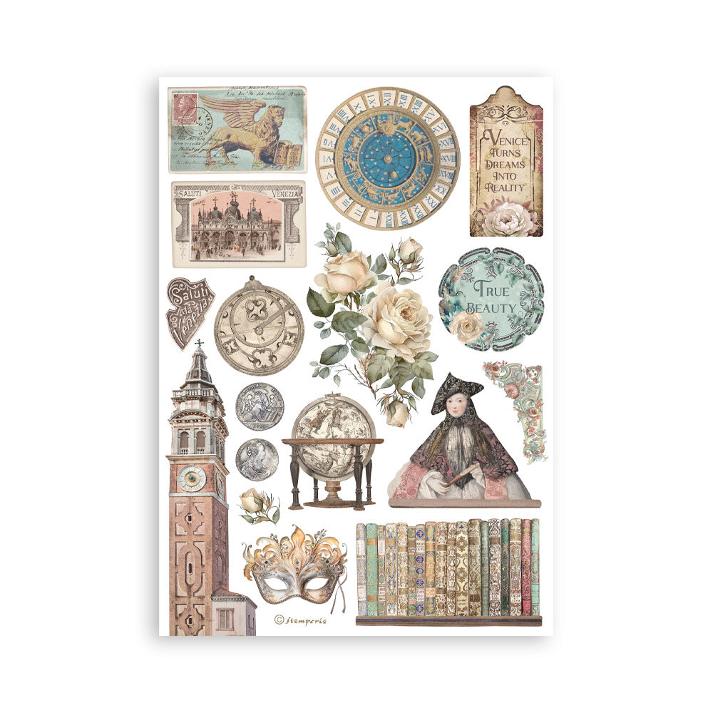 Stamperia VENICE CITY OF ART Washi Pad 8 Sheets A5 #SBW21