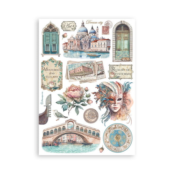 Stamperia VENICE CITY OF ART Washi Pad 8 Sheets A5 #SBW21