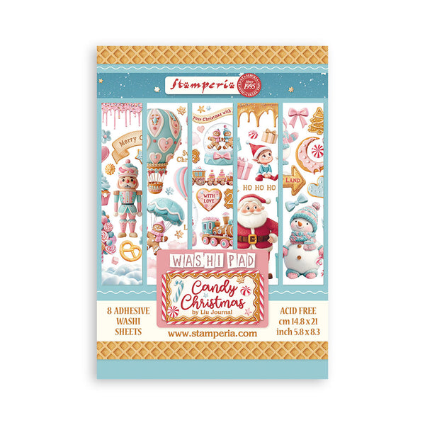 Stamperia CANDY CHRISTMAS Washi Pad 8 Sheets A5 #SBW22