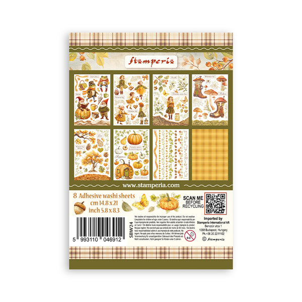 Stamperia WHISPERING WOODS Washi Pad 8 Sheets A5 #SBW24