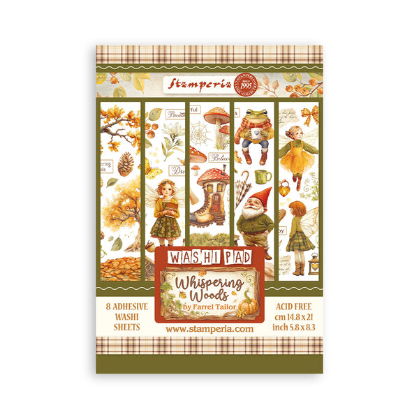 Stamperia WHISPERING WOODS Washi Pad 8 Sheets A5 #SBW24